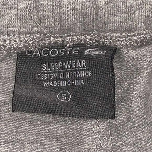 Lacoste Mens Grey Sweatpants With Logo & Side Stripe - Picture 3 of 9
